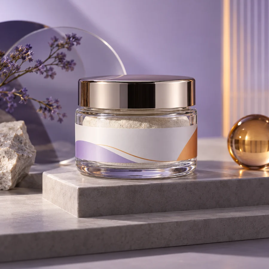 Acetyl Dipeptide-13 DIPHENYLGLYCINE cosmetic ingredient packaging illustration