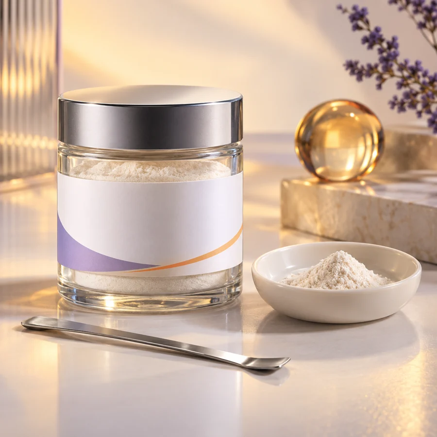 Acetyl Hexapeptide-49 cosmetic ingredient packaging illustration
