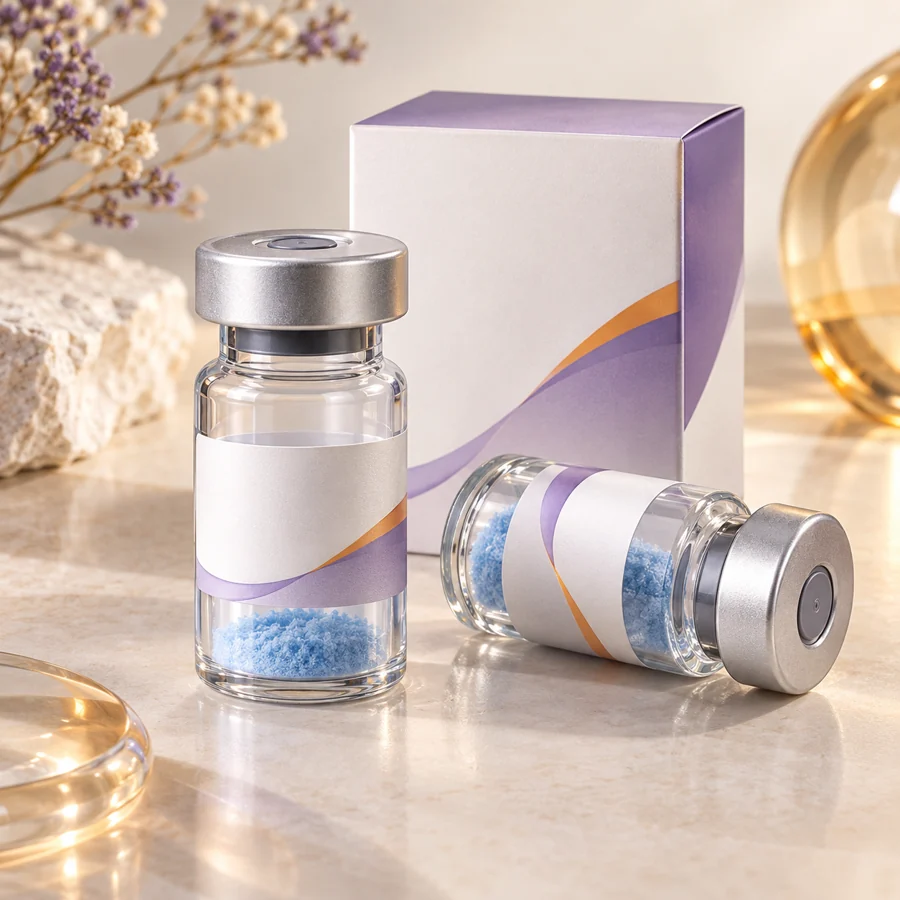 AHK-Cu Cosmetic Freeze-Dried Powder cosmetic ingredient packaging illustration