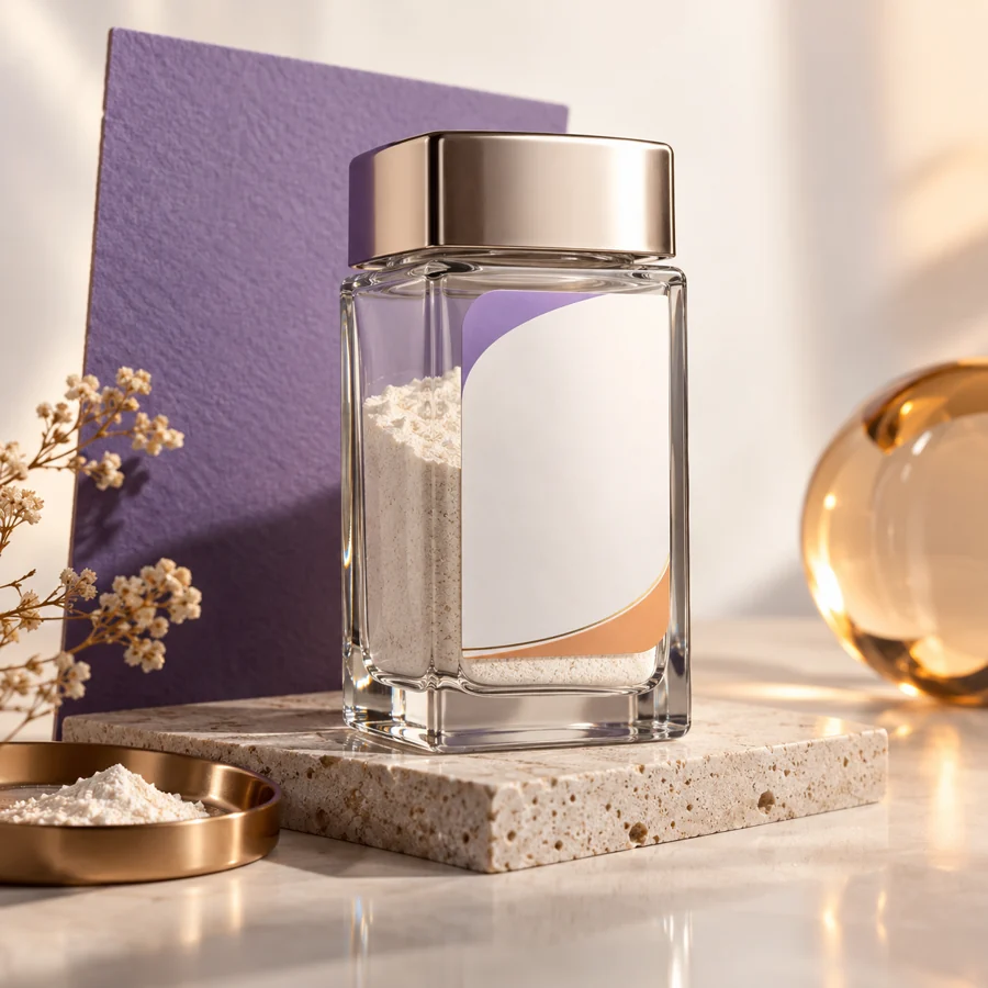 Carnosine cosmetic ingredient packaging illustration