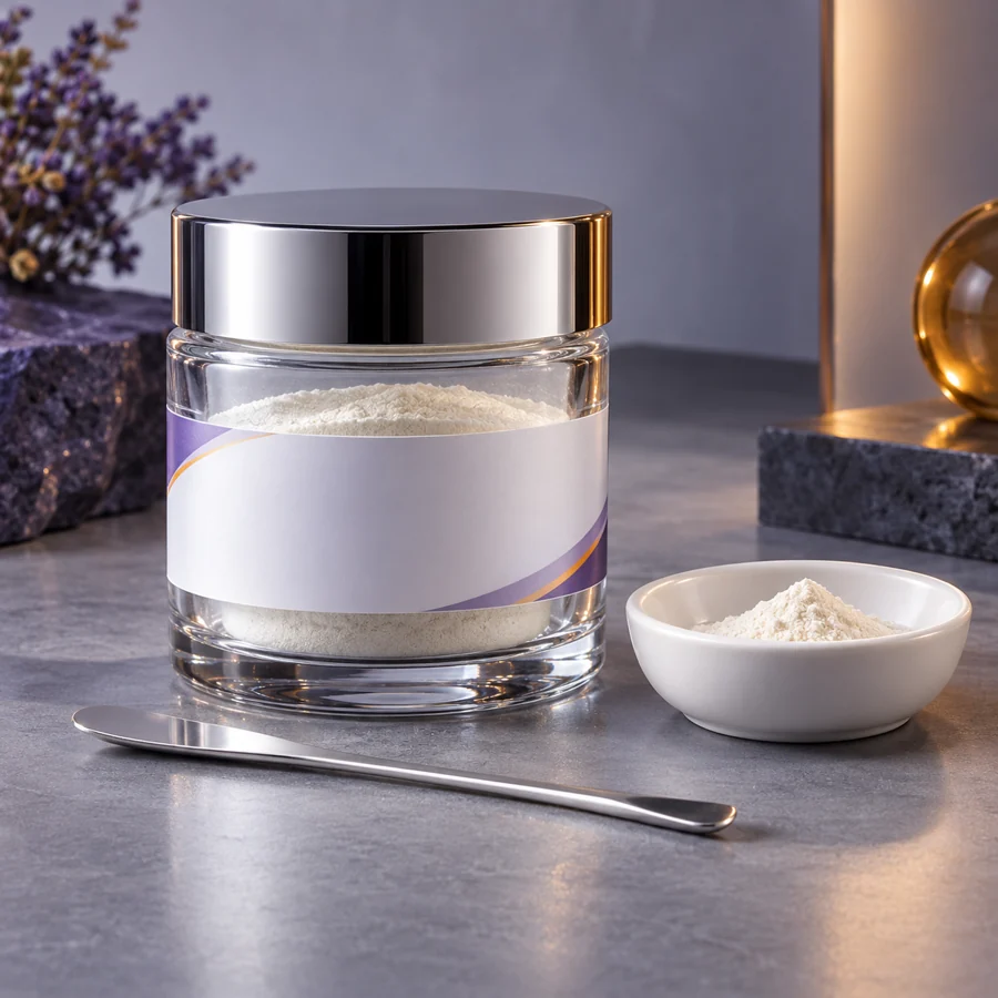 Decapeptide-10 cosmetic ingredient packaging illustration