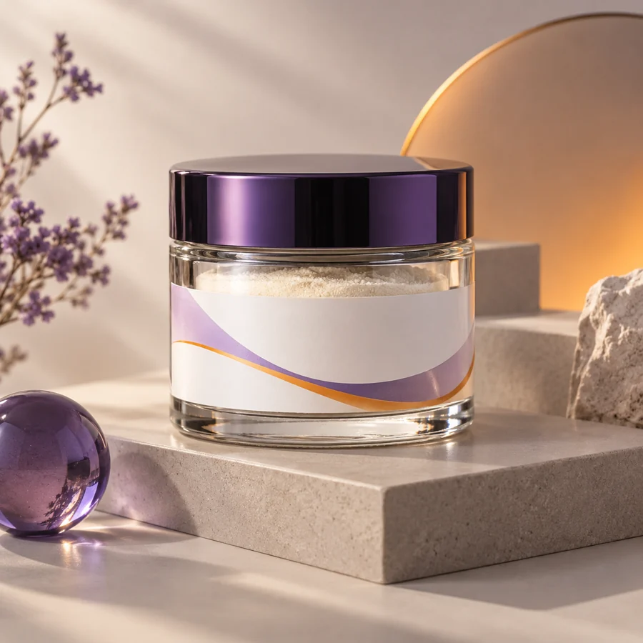 Decapeptide-18 cosmetic ingredient packaging illustration