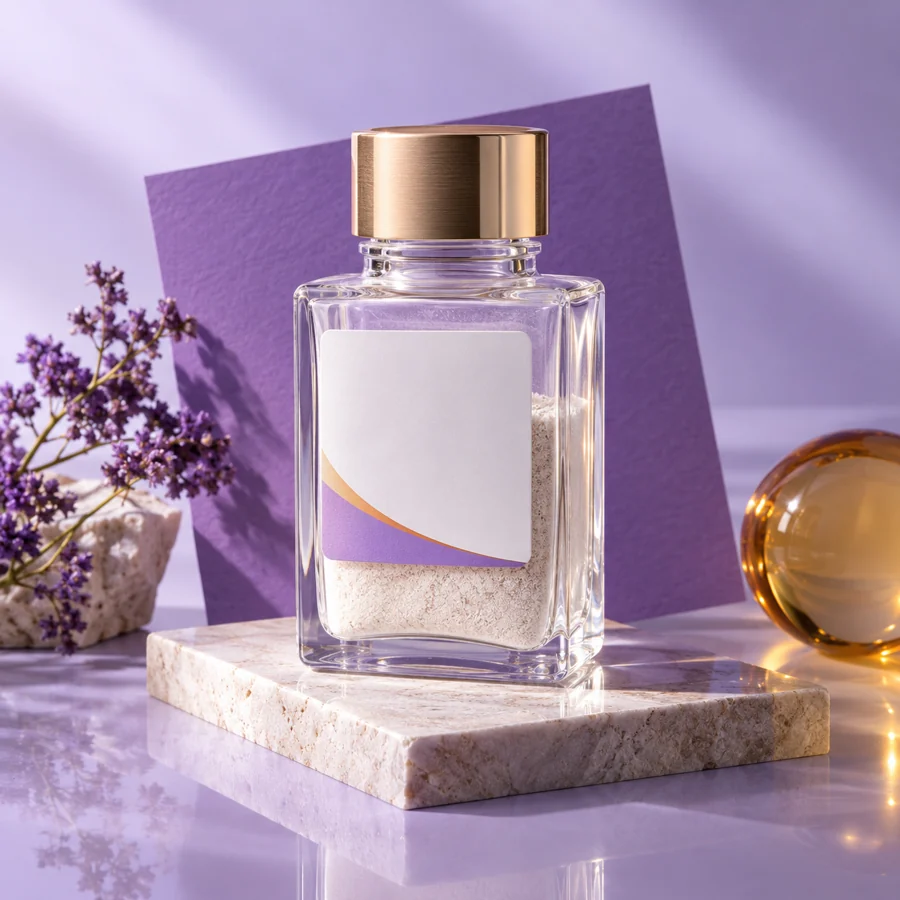 Decapeptide-28 cosmetic ingredient packaging illustration