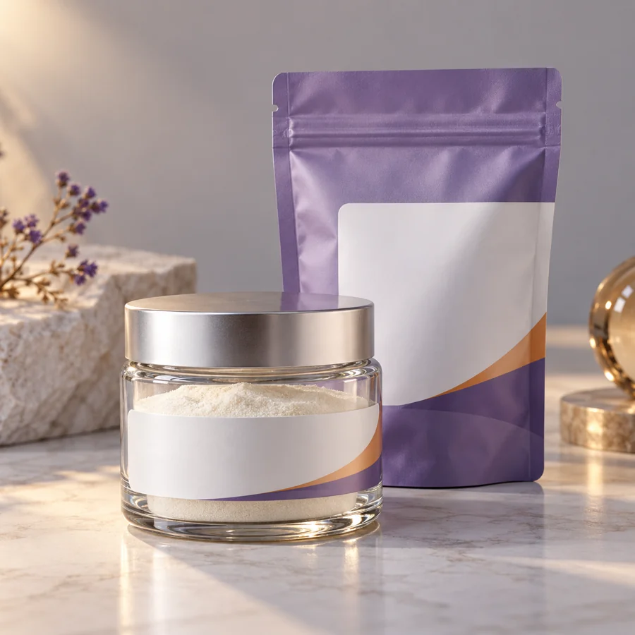 Decapeptide-4 cosmetic ingredient packaging illustration