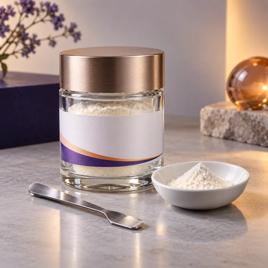 Dipeptide Diaminobutyroyl Benzylamide cosmetic ingredient packaging illustration