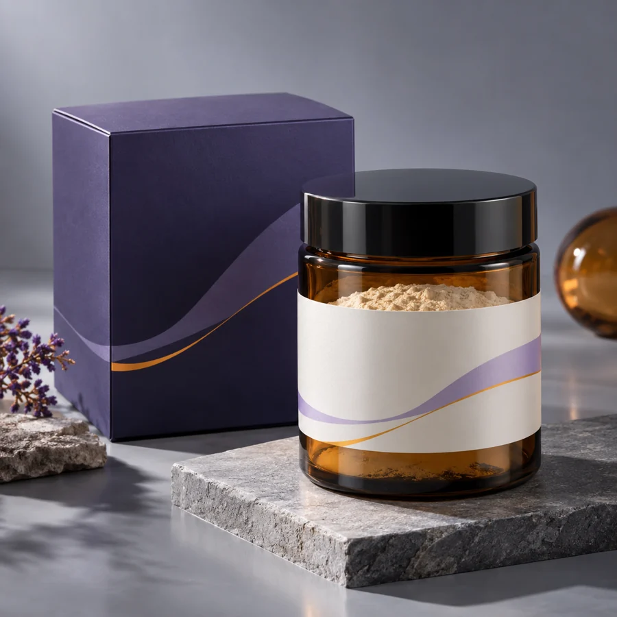 Hexapeptide-9 cosmetic ingredient packaging illustration