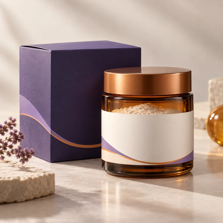 Palmitoyl Tetrapeptide-7 cosmetic ingredient packaging illustration