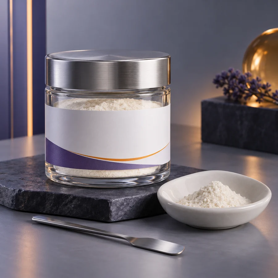 Trifluoroacetyl Tripeptide-2 cosmetic ingredient packaging illustration